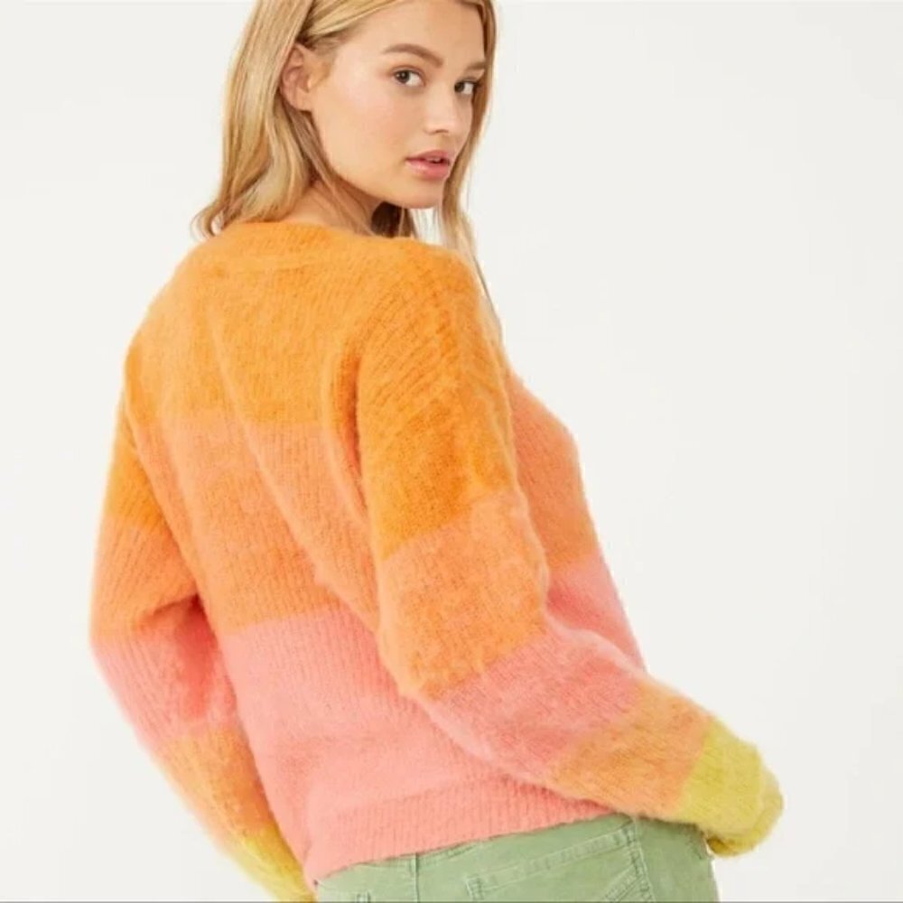 New Free People Autumn Sky Pullover Autumn Sky Combo Sweater NWT Size Small - Picture 5 of 13